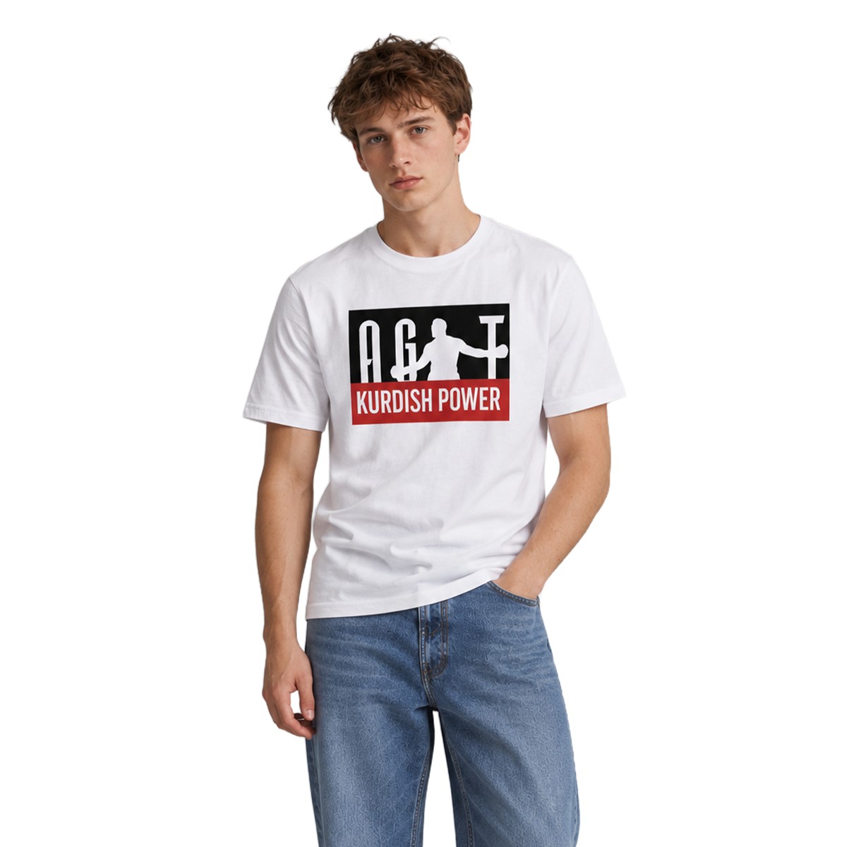 Agit Kabayel - "Kurdish Power" Shirt [white]